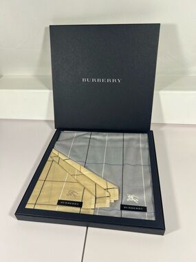NWT Burberry Japan Handkerchief Scarf Nova Check Cotton Boxed